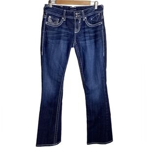 Vigoss The New York Boot Cut Jeans Women's Size 5 Blue Embellished‎ Pockets